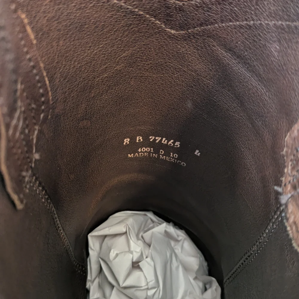 FRYE TAYLOR Brown Leather Harness Boots - 8 - Western, Cowboy - Picture 4 of 11